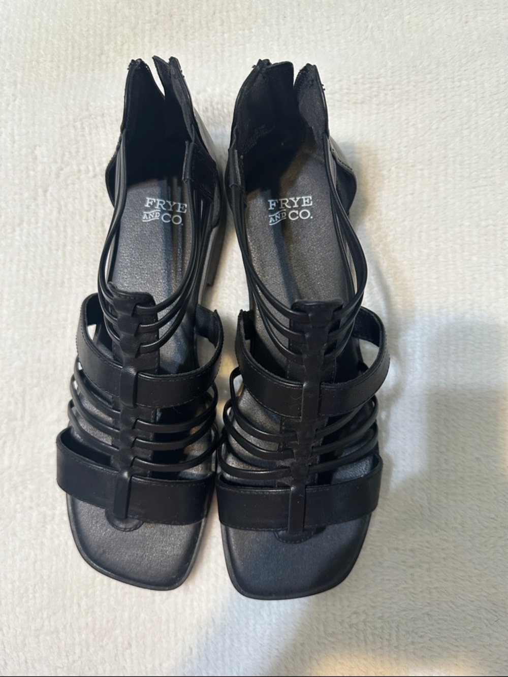 Frye and Co. Women’s Black Strappy Leather Sandals